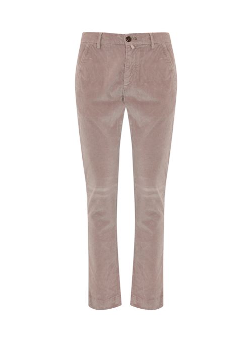 Pantalone Mantova in cotone di velluto rosa polvere HAND PICKED | MANTOVA 02077536